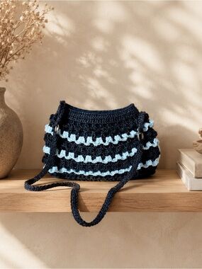 Y2K‎ Crochet Purse Possibly Handmade of Recycled Materials